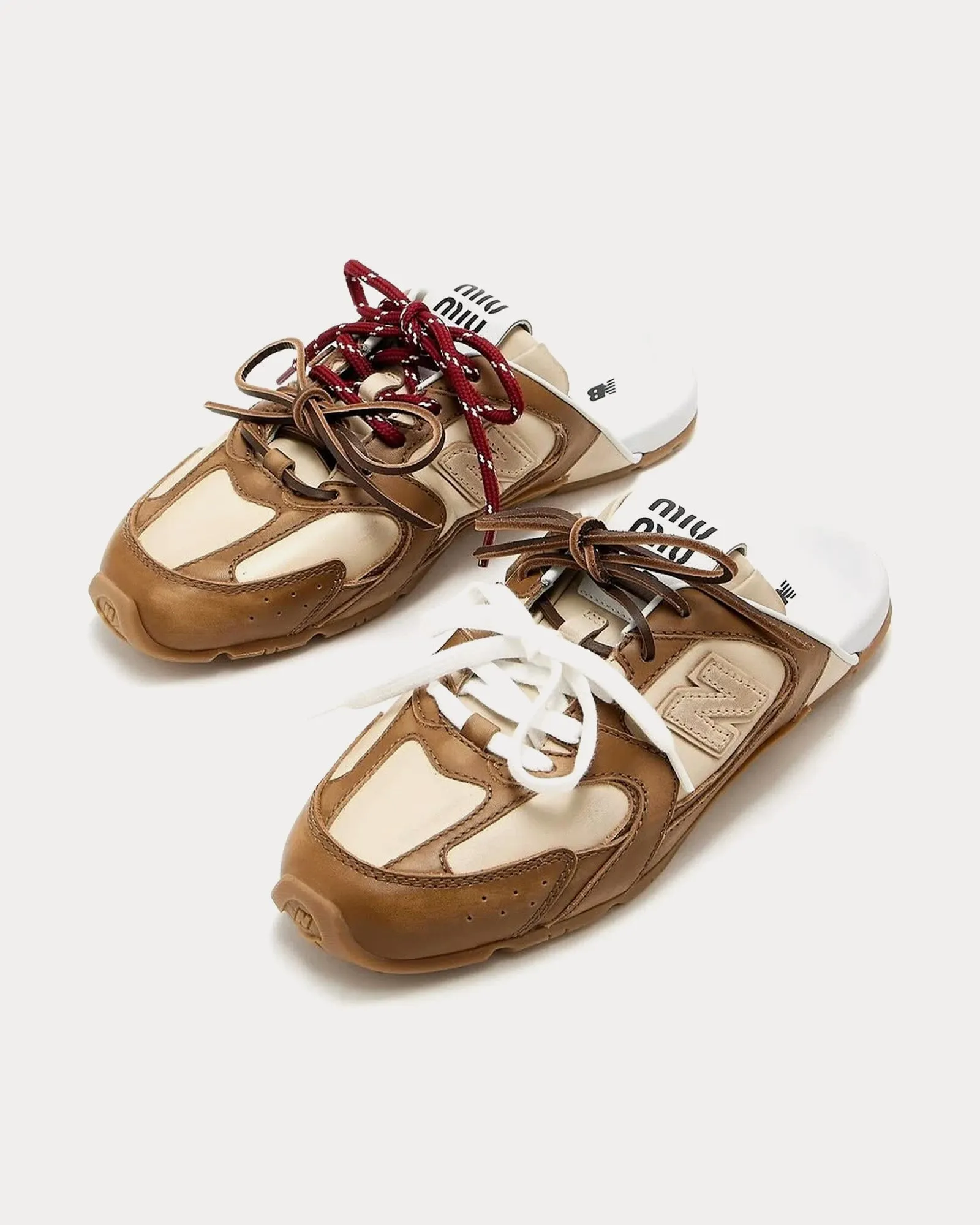 530 SL Deco Calf Leather Brown / Beige Mules