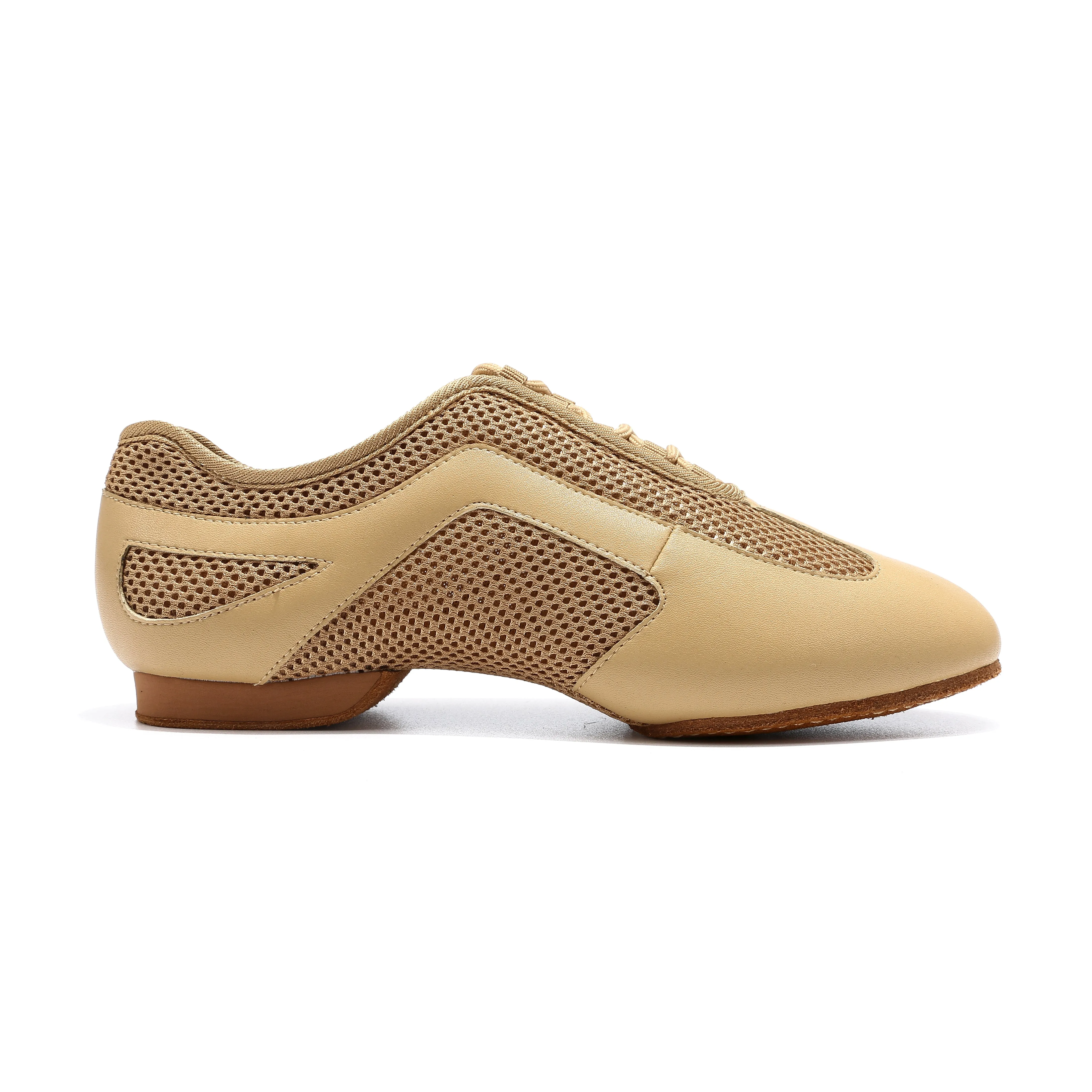 A - LD-8001-016-BEIGE LEATHER / MESH PRACTICE SHOE