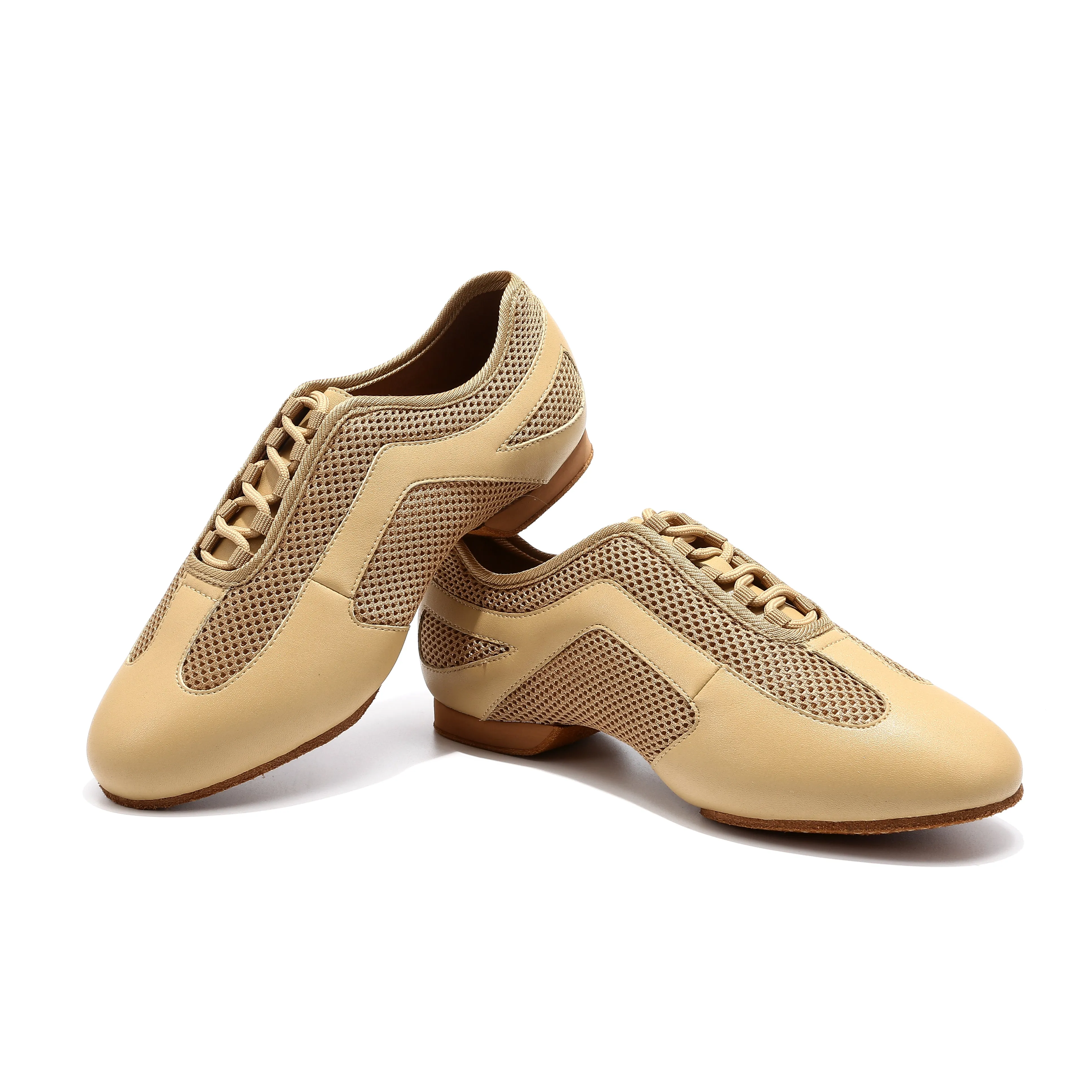 A - LD-8001-016-BEIGE LEATHER / MESH PRACTICE SHOE