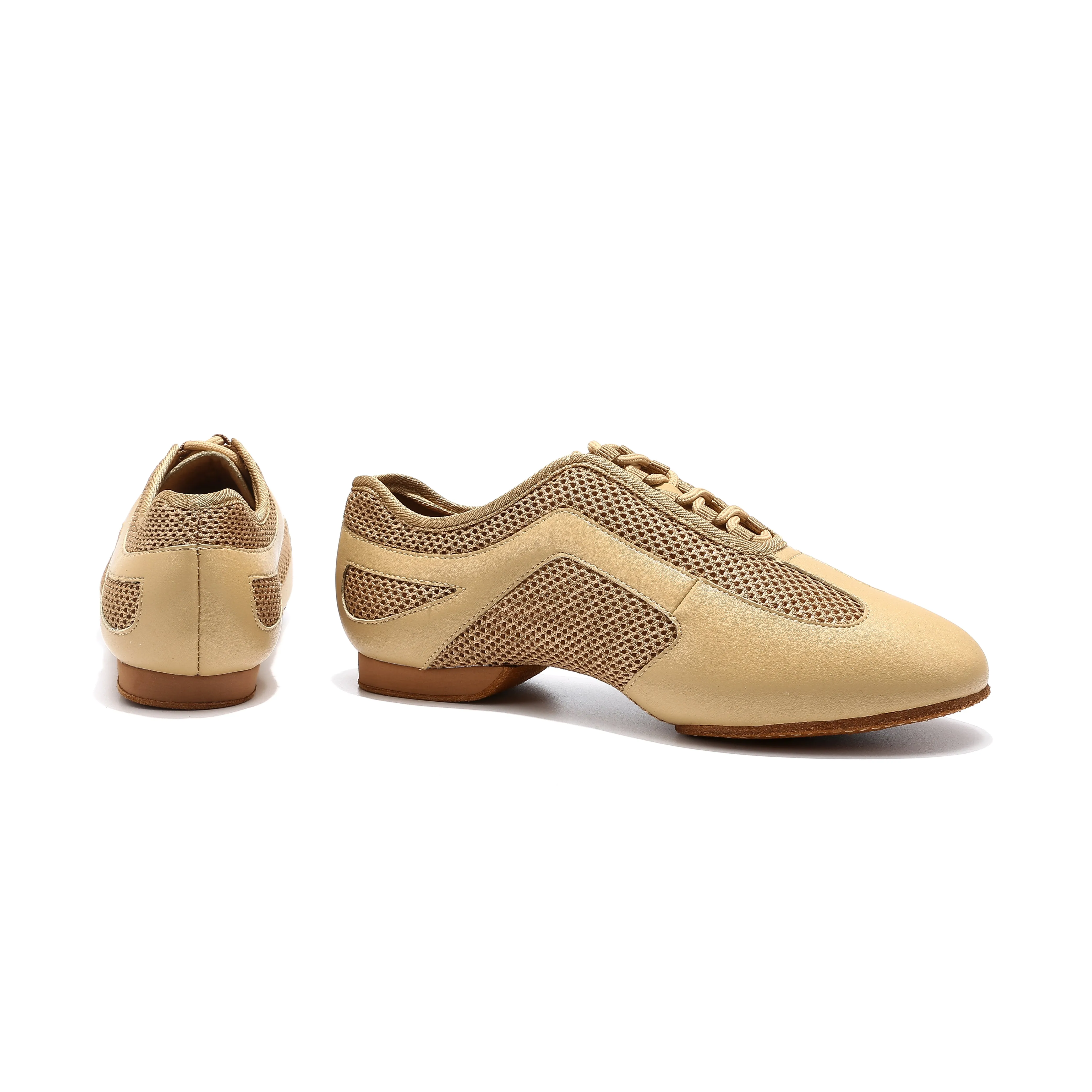 A - LD-8001-016-BEIGE LEATHER / MESH PRACTICE SHOE