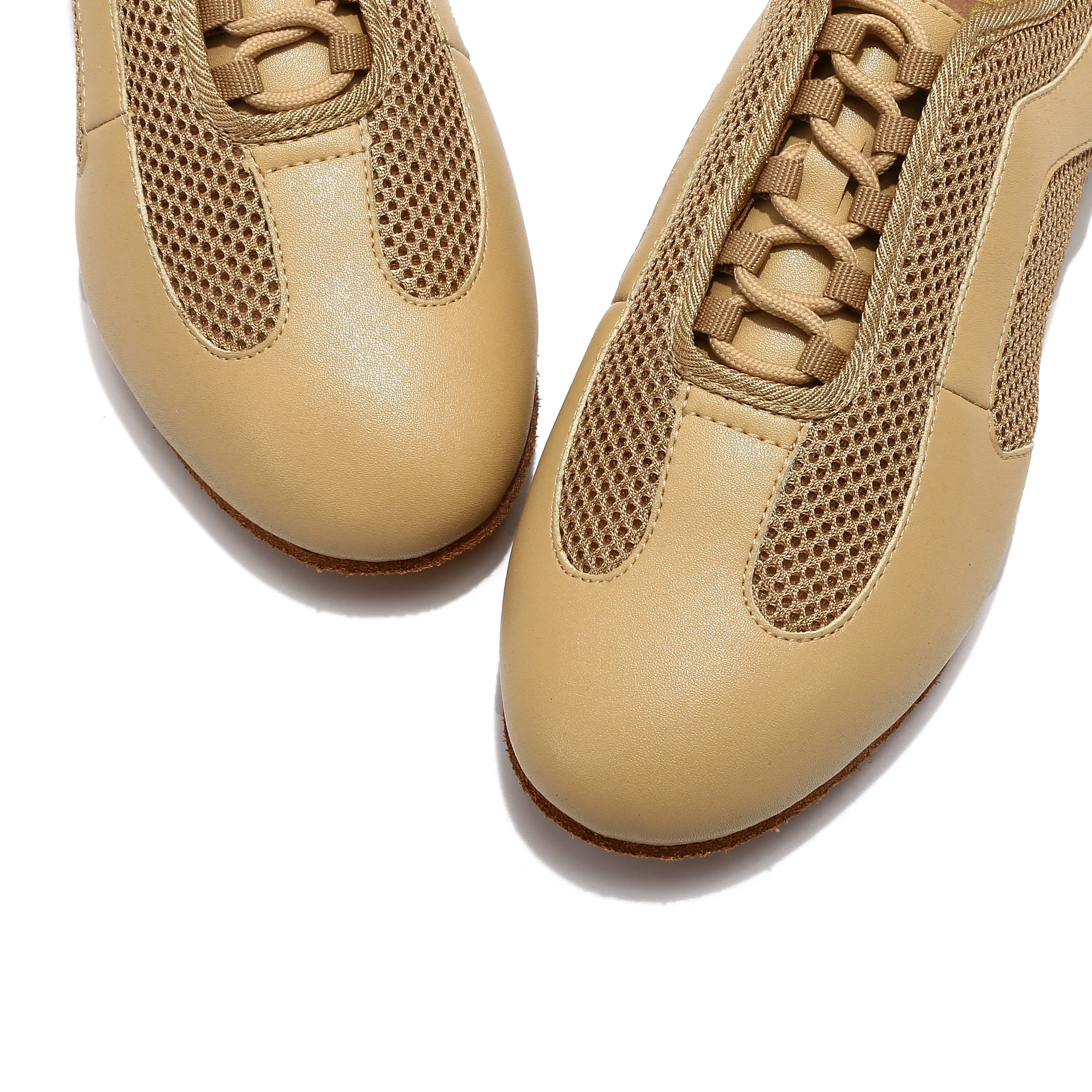 A - LD-8001-016-BEIGE LEATHER / MESH PRACTICE SHOE