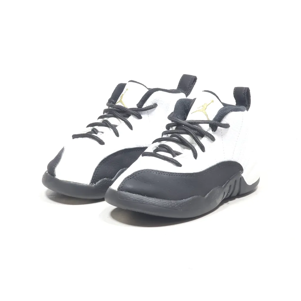 Air Jordan 12 Retro Td Sport Shoes Leather White Color For Kids