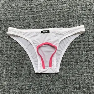 Alphabet Inspired Men's Low Rise Briefs in Light Blue and Black