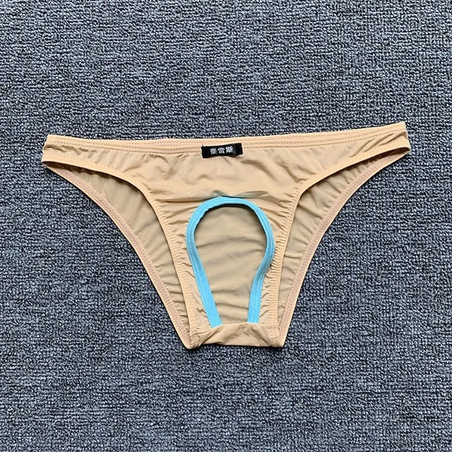 Alphabet Inspired Men's Low Rise Briefs in Light Blue and Black