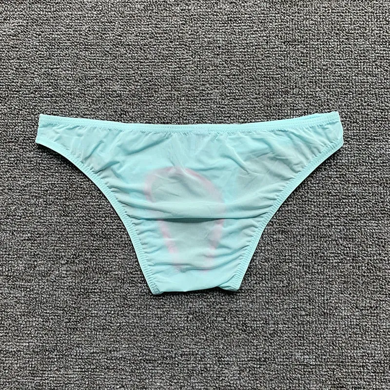 Alphabet Inspired Men's Low Rise Briefs in Light Blue and Black