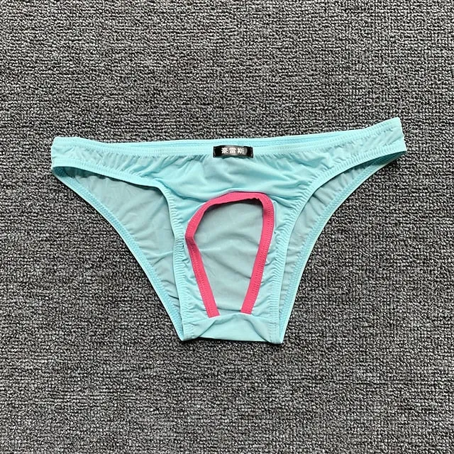 Alphabet Inspired Men's Low Rise Briefs in Light Blue and Black