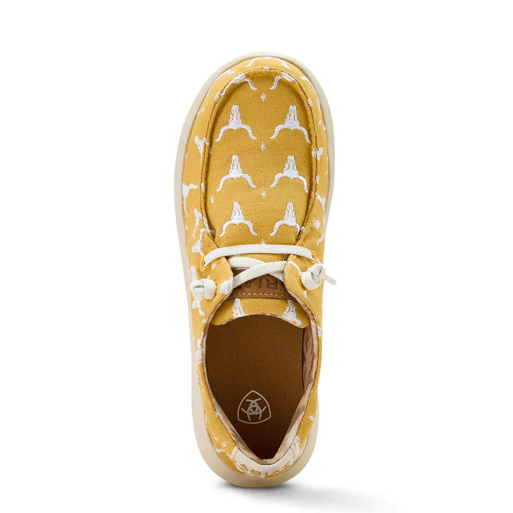 Ariat Women's Hilo Doodle Casual Shoe in Mustard Steer Heads