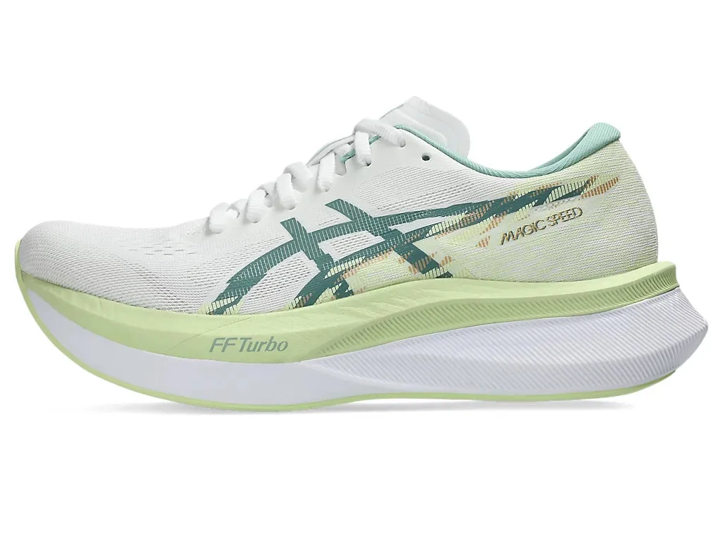 Asics Women's MAGIC SPEED 4 Running Shoes in White/Celadon