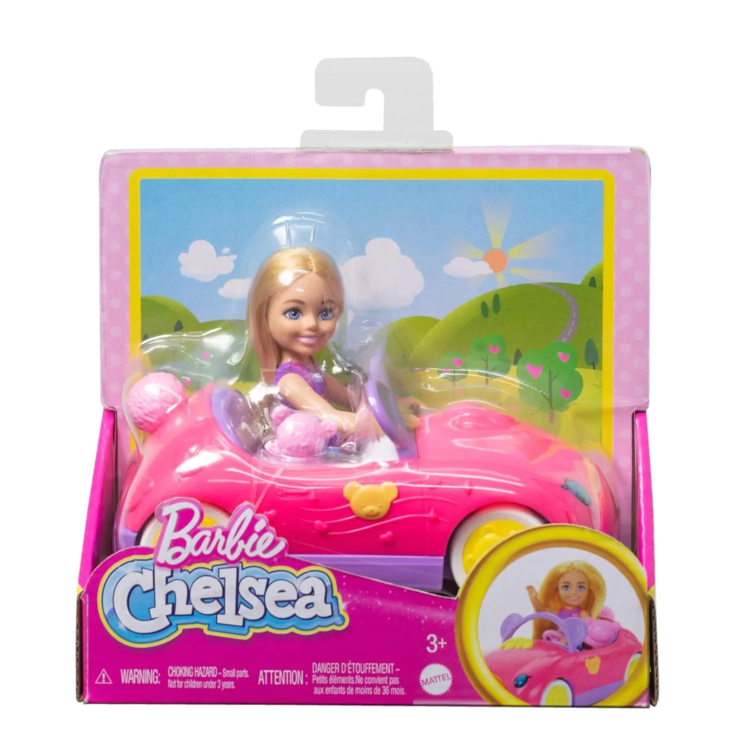 Barbie Chelsea Doll & Toy Car Set with Bear-Themed Convertible