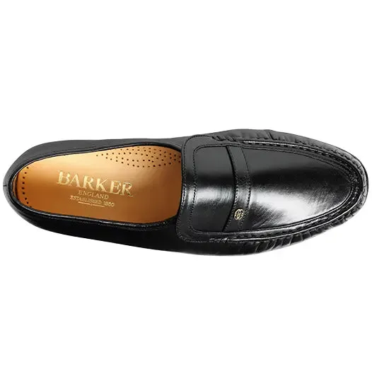 BARKER Jefferson Shoes - Mens Moccasins - Black Kid