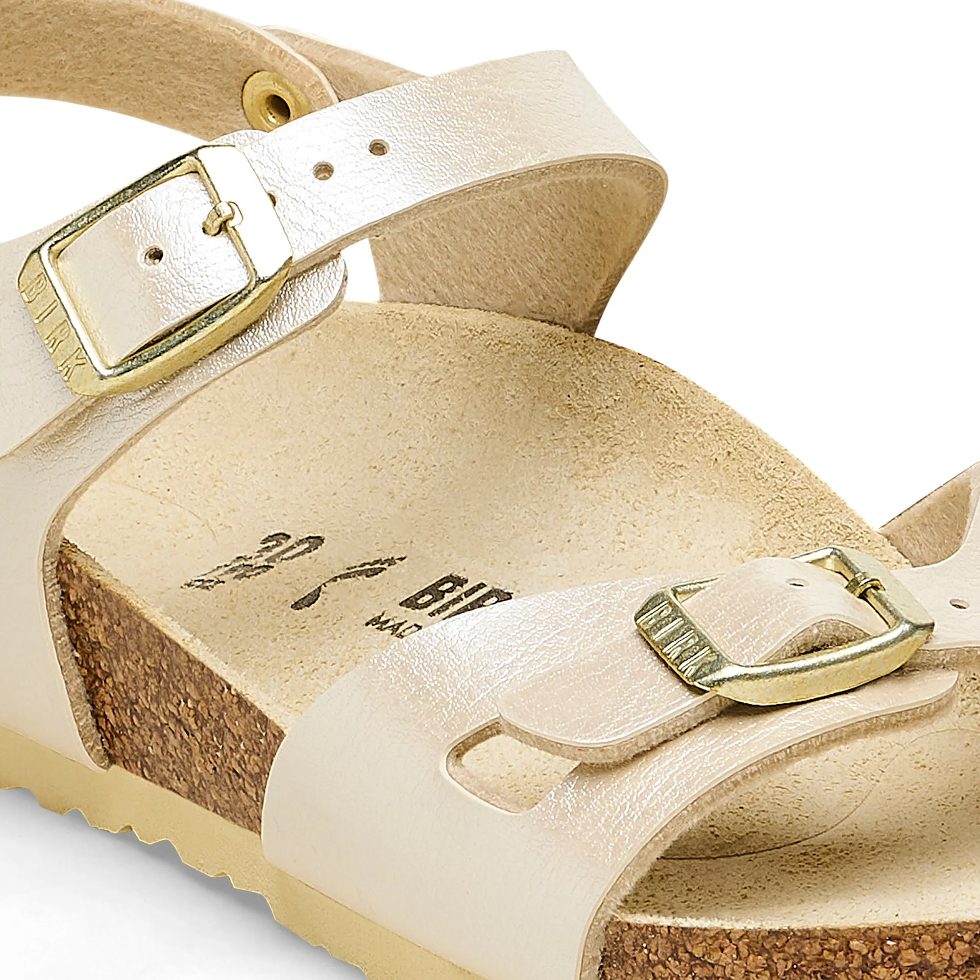 Birkenstock Girl's Graceful Pearl White Rio Sandals