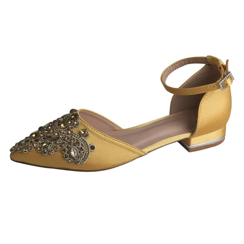 Bridal Flats with Rhinestone Appliqué