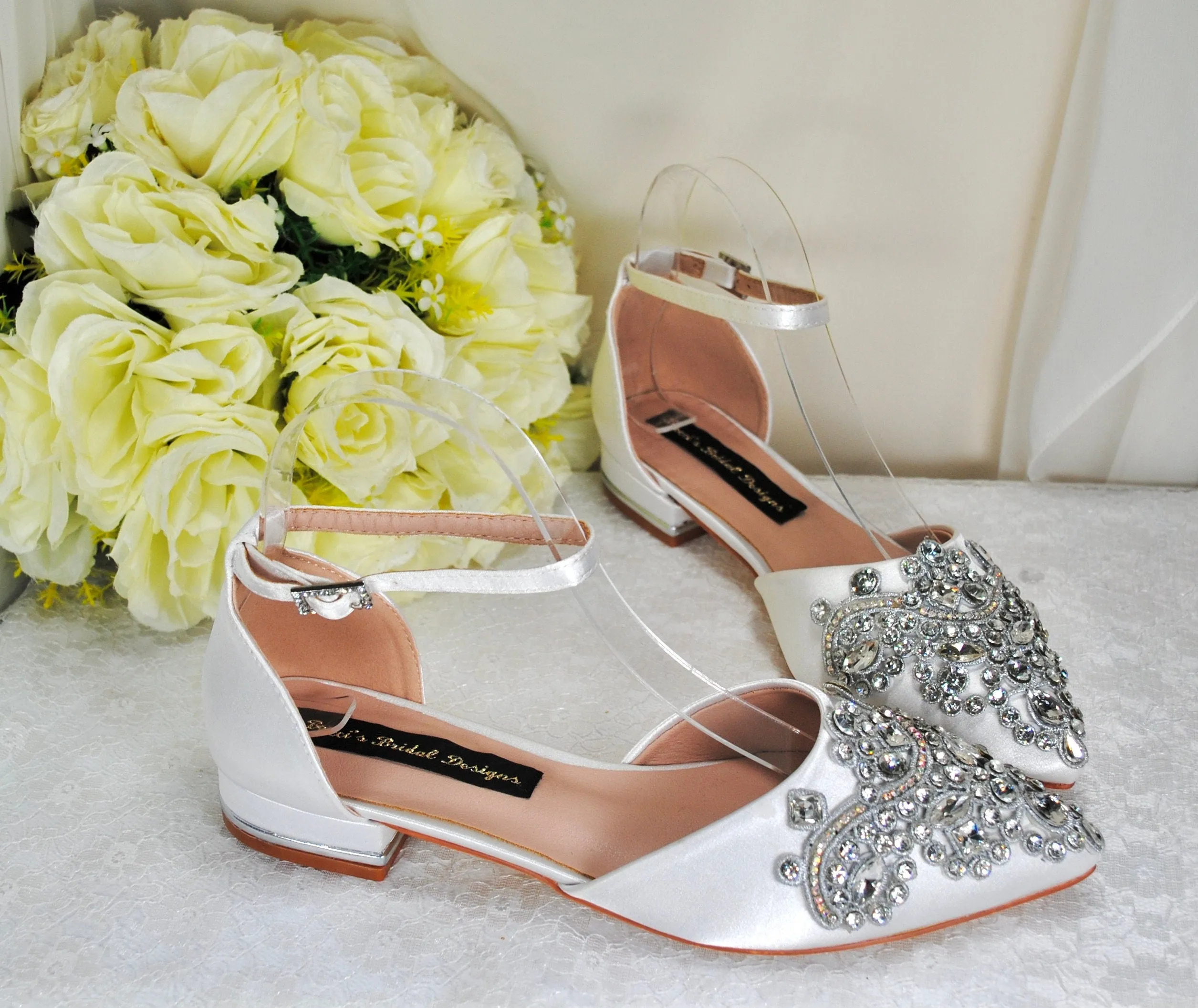 Bridal Flats with Rhinestone Appliqué
