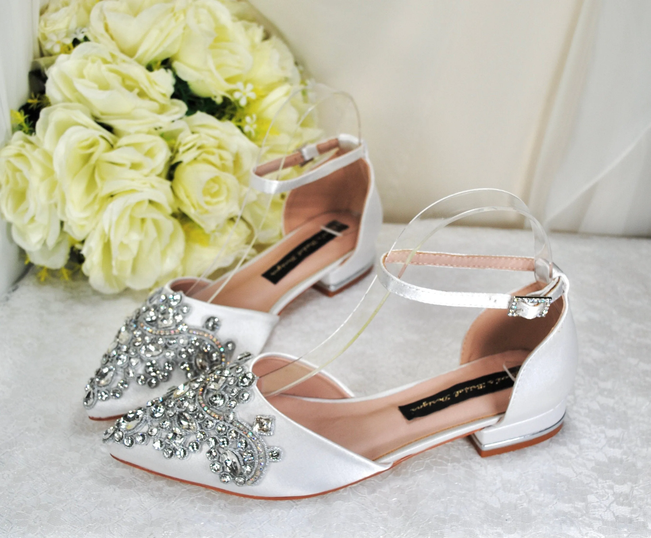 Bridal Flats with Rhinestone Appliqué