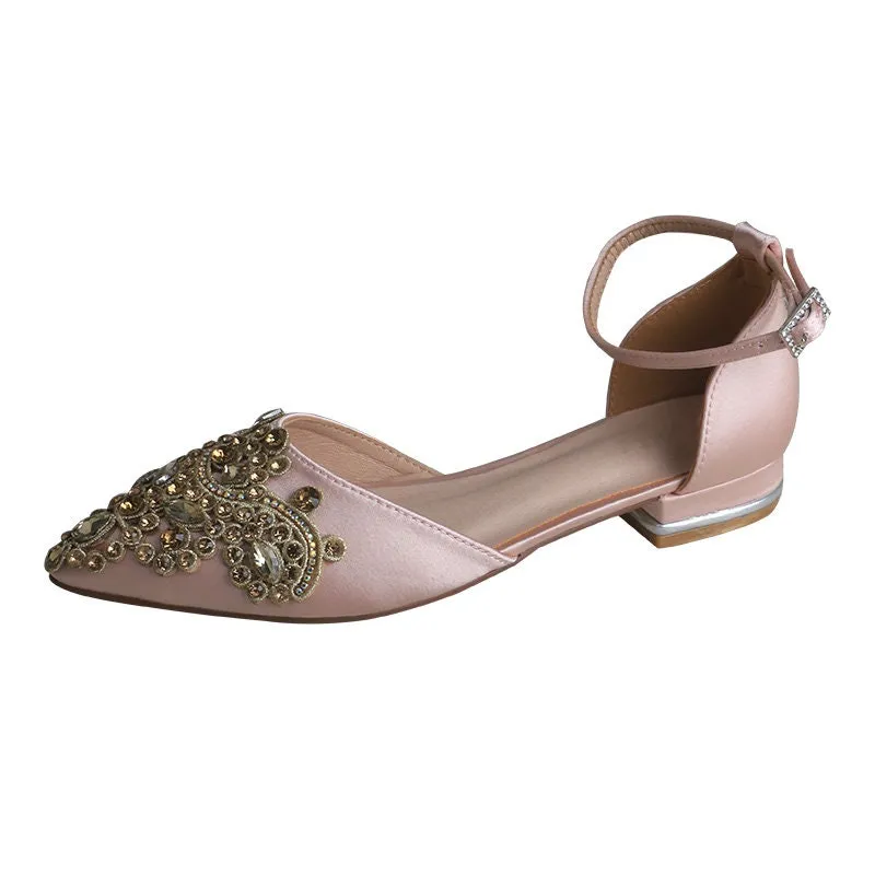 Bridal Flats with Rhinestone Appliqué