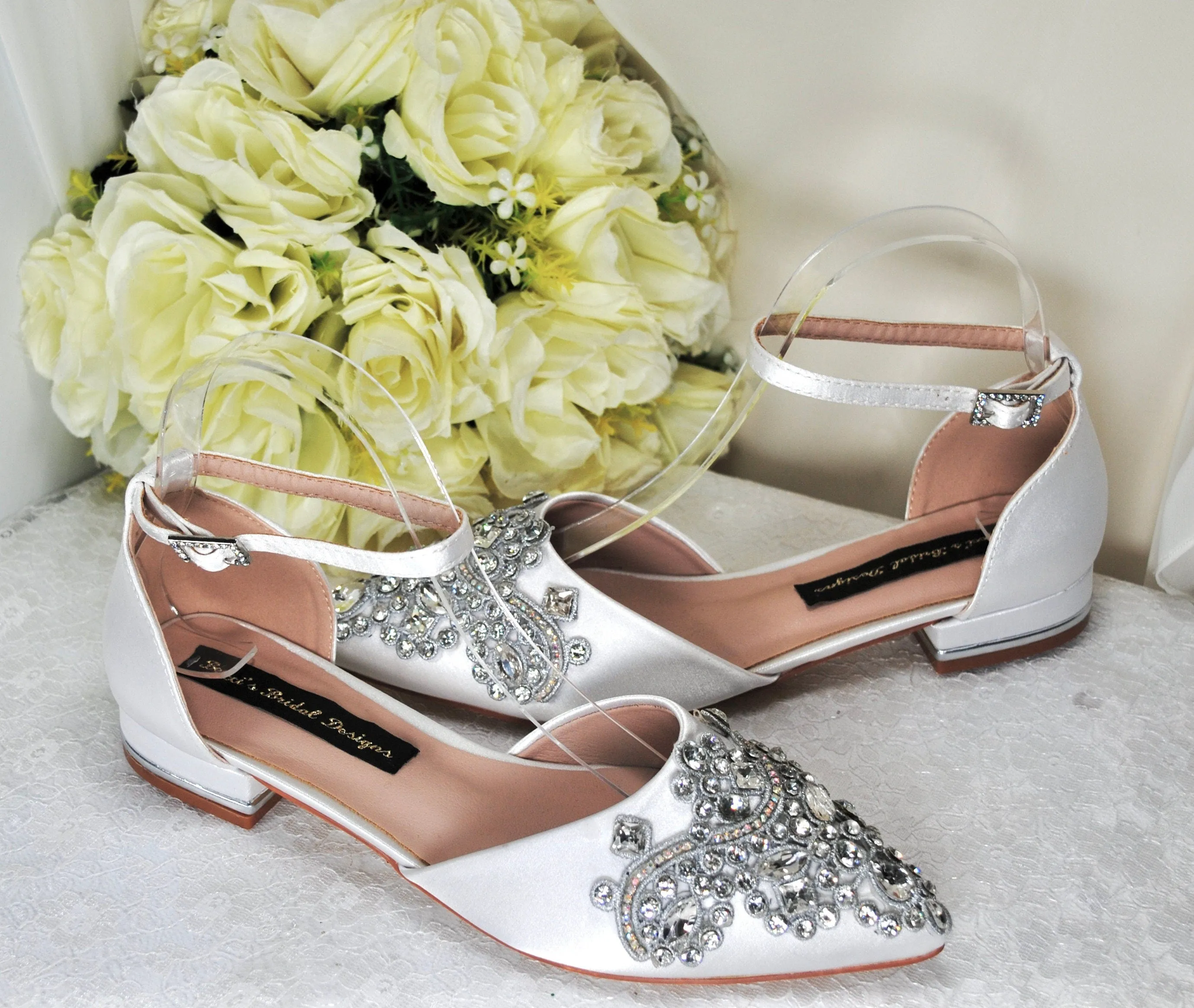 Bridal Flats with Rhinestone Appliqué