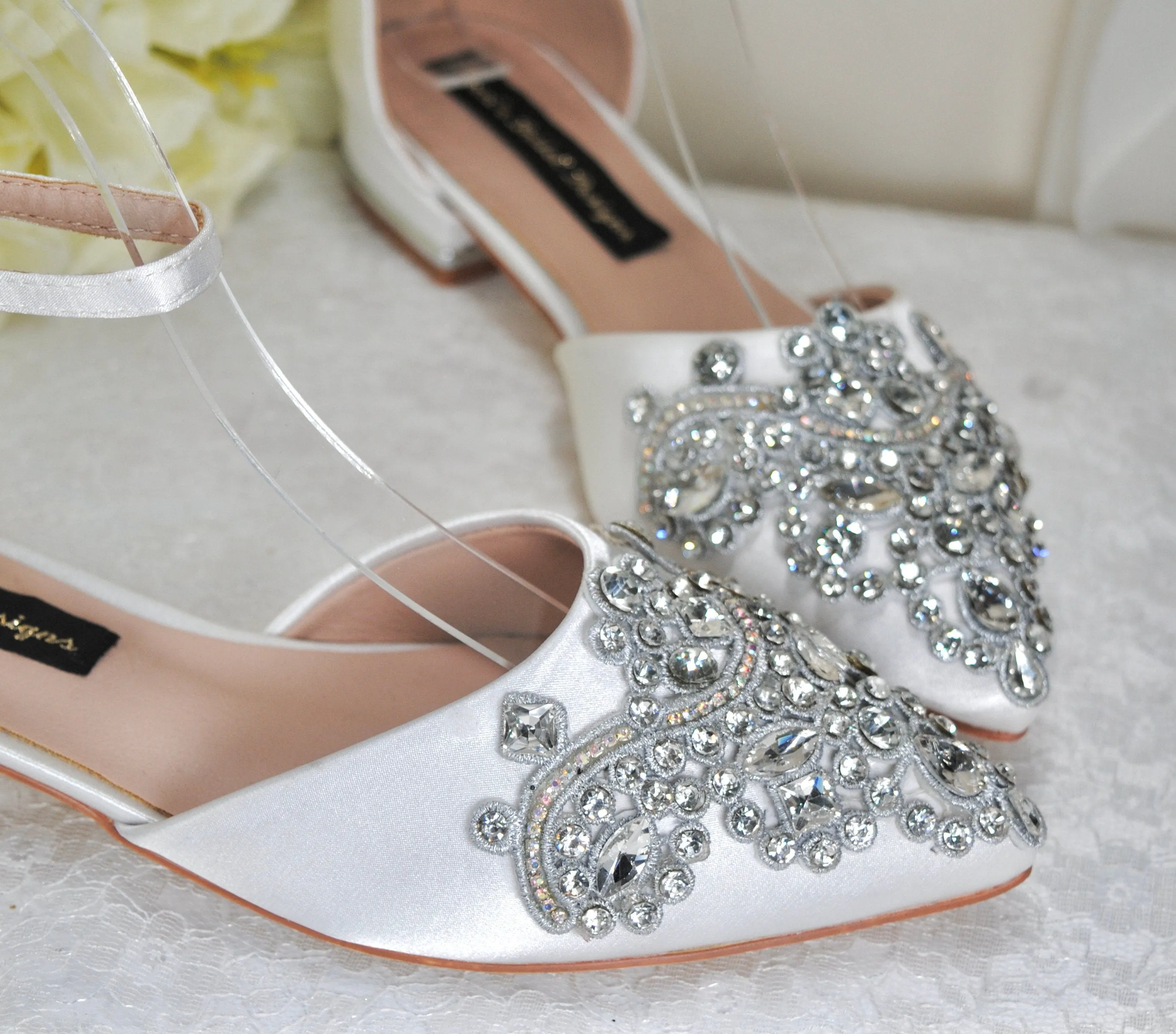 Bridal Flats with Rhinestone Appliqué