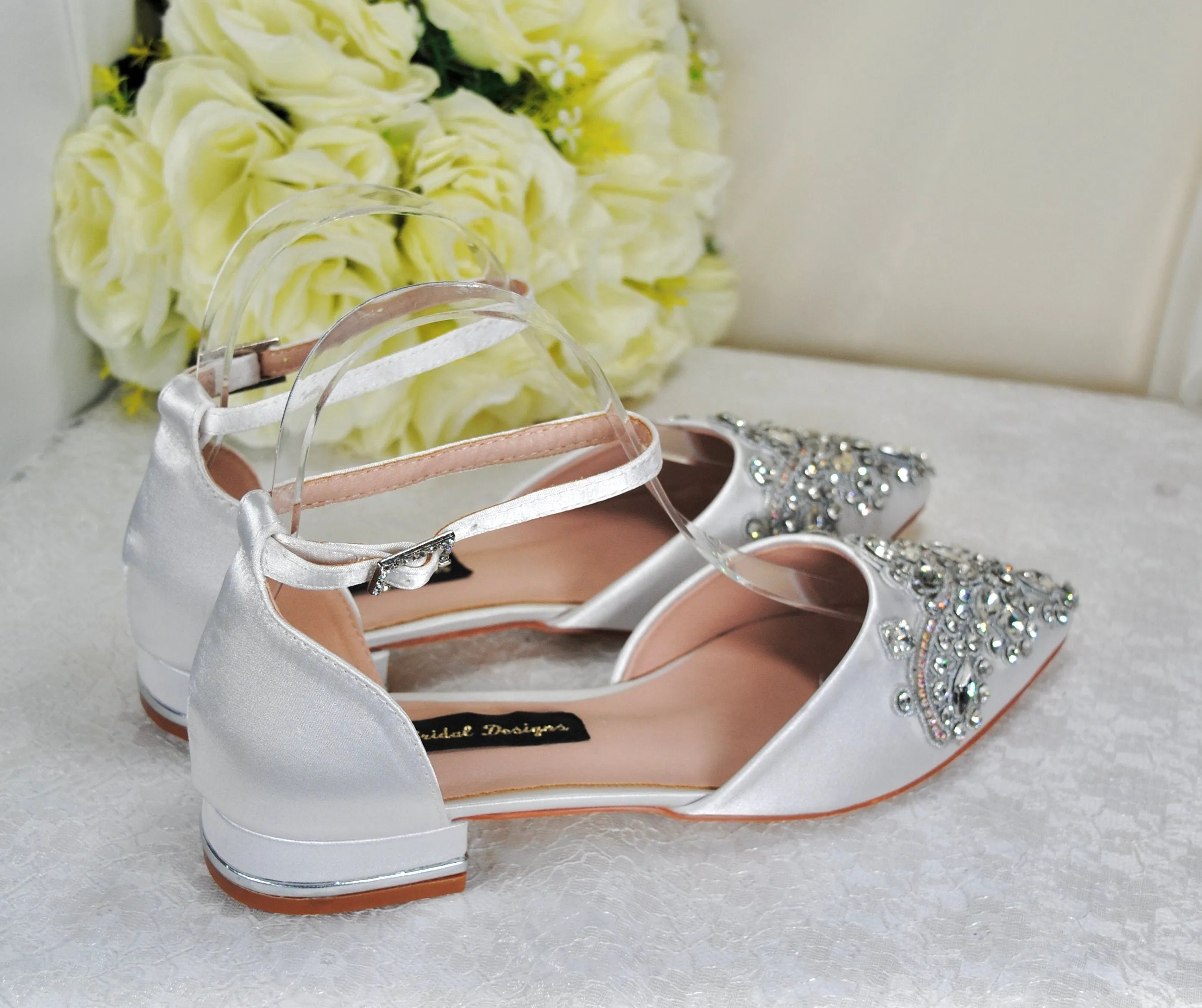 Bridal Flats with Rhinestone Appliqué