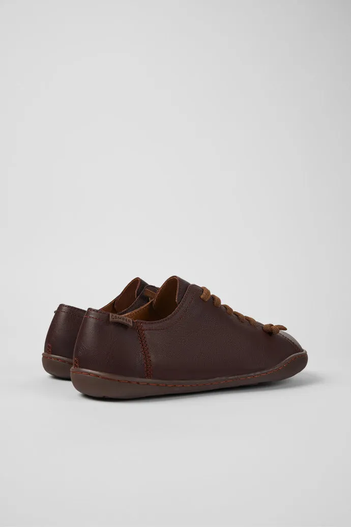 Camper Women's 20848 Peu Leather Lace-Up Casual Shoes Cola Brown