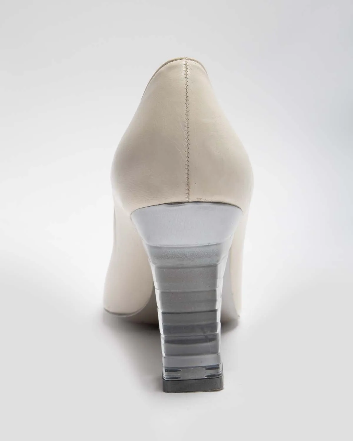 Charles jourdan white shoes with transparent heel