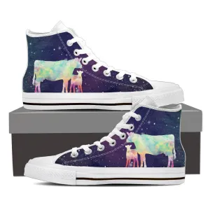 Cow galaxy color - High-Top Shoe WOMEN'S and MEN'S