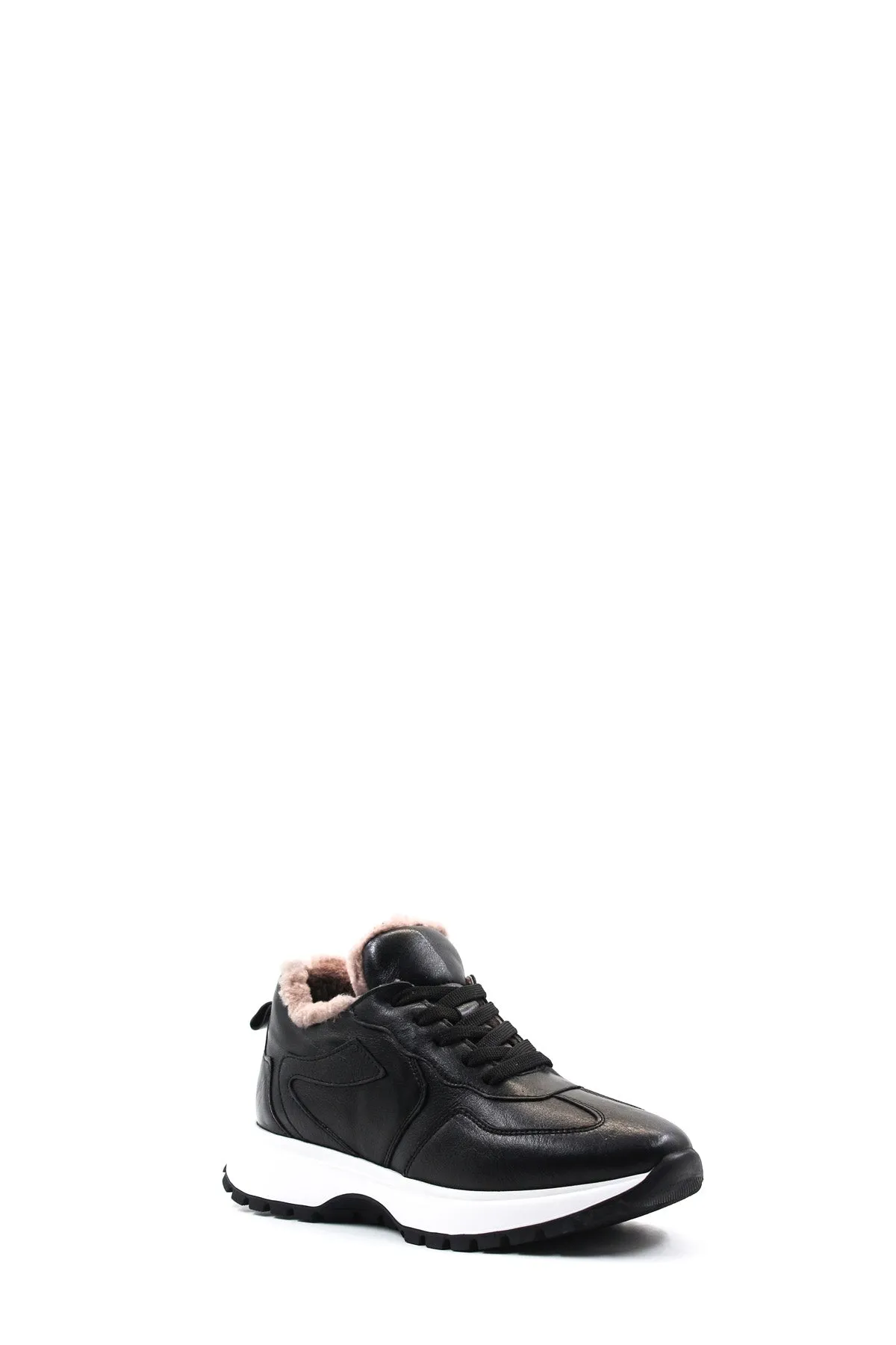FST Genuine Leather Fur-lined Women's Casual Shoes 136KZA502-2 Black - Charleston