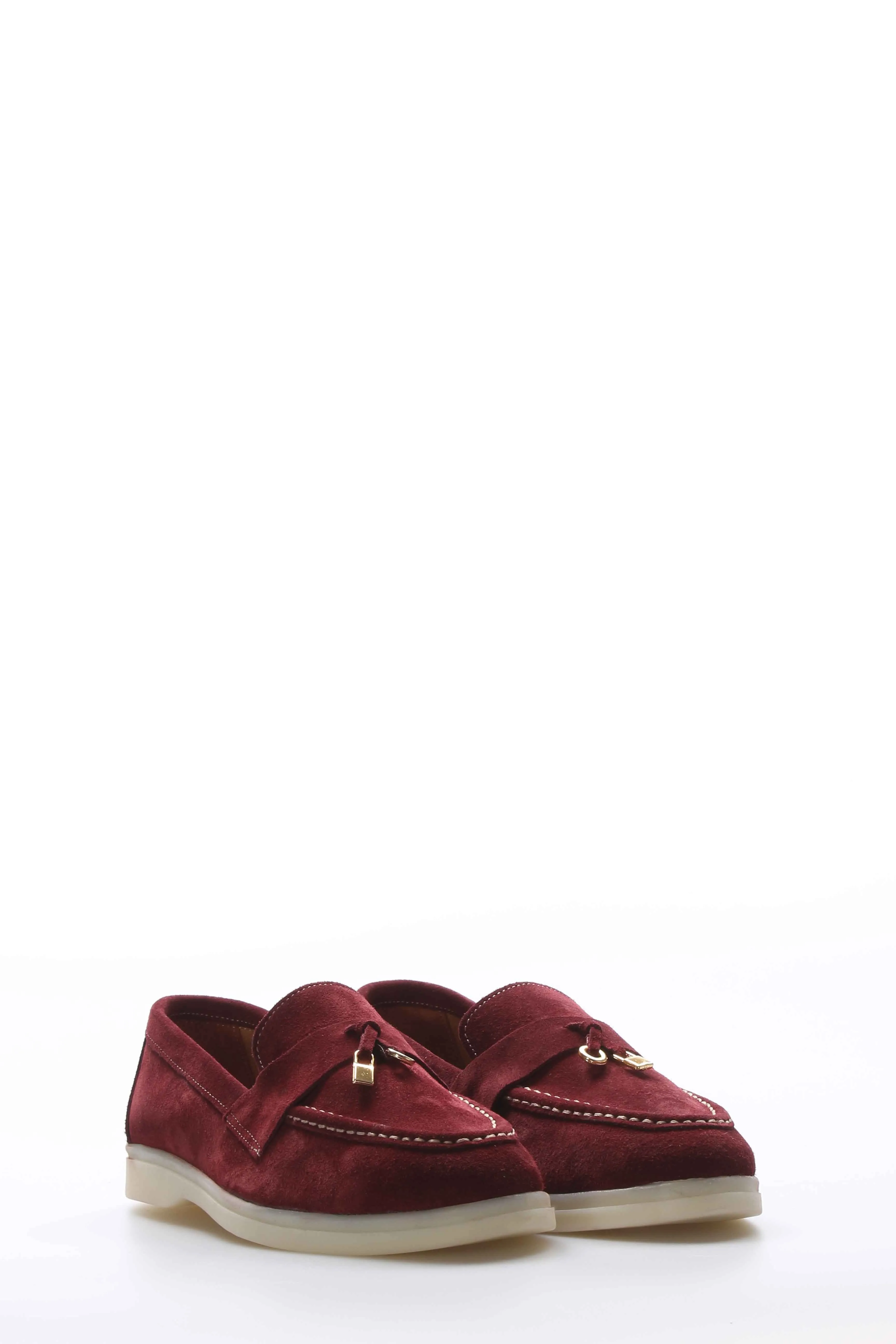 FST Genuine Leather Women's Casual Shoes 733ZA021 Burgundy Suede - Acatzingo
