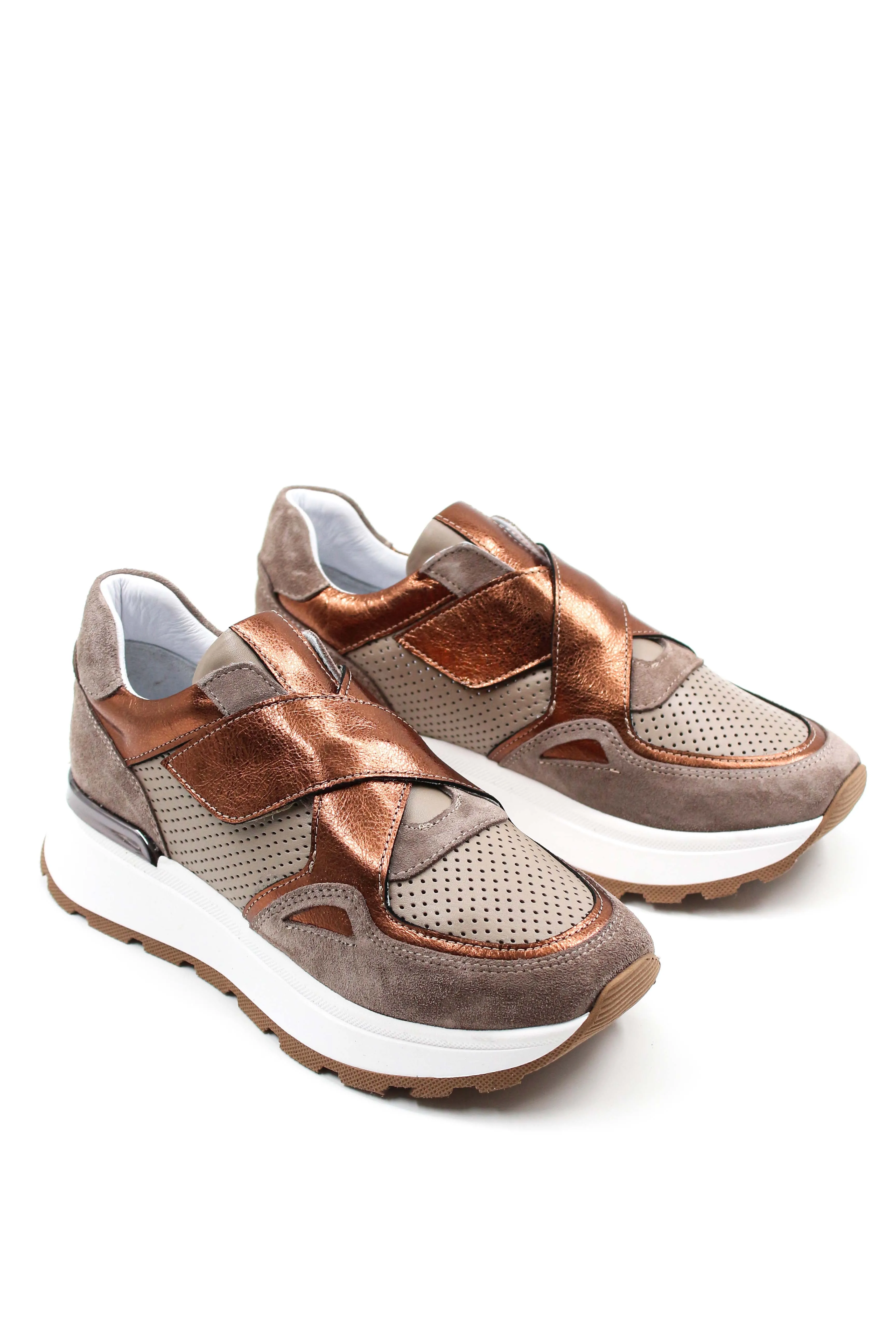 FST Genuine Leather Women's Casual Shoes 757ZA24048 BROWN COPPER - Beverly