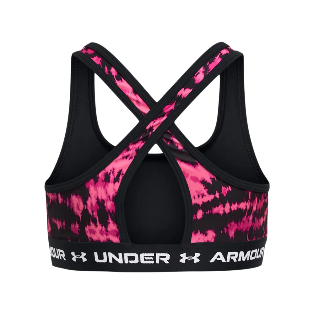 Girls' Under Armour Youth Crossback Mid Printed Sports Bra