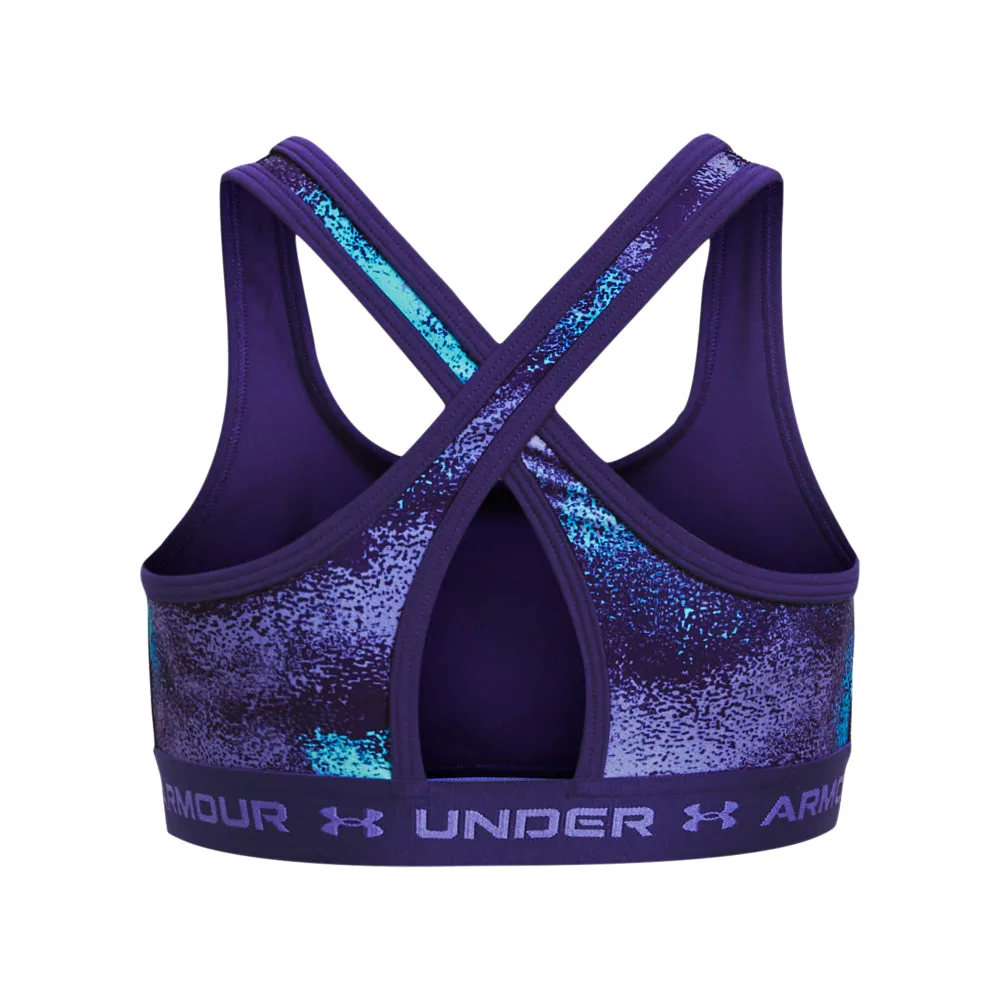 Girls' Under Armour Youth Crossback Mid Printed Sports Bra