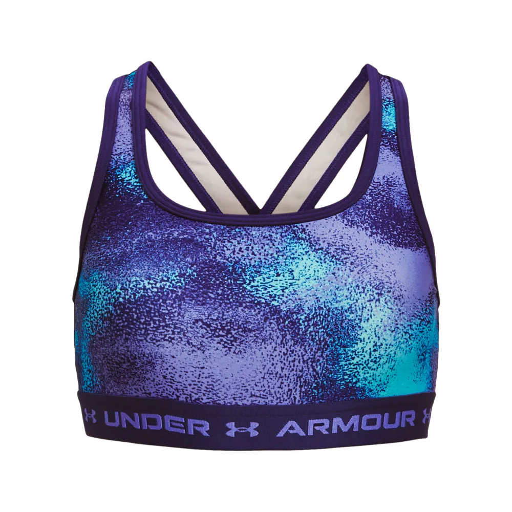 Girls' Under Armour Youth Crossback Mid Printed Sports Bra