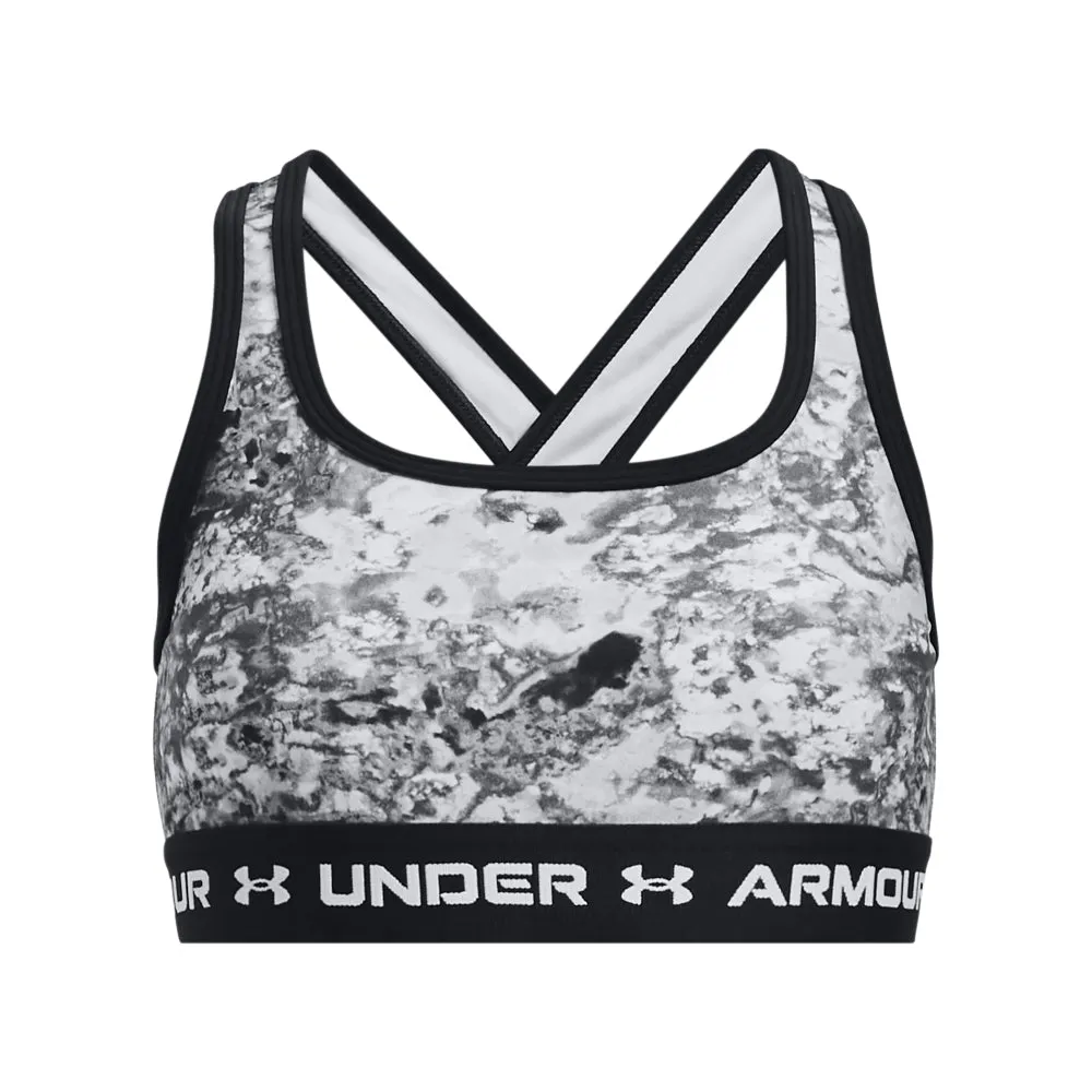 Girls' Under Armour Youth Crossback Mid Printed Sports Bra