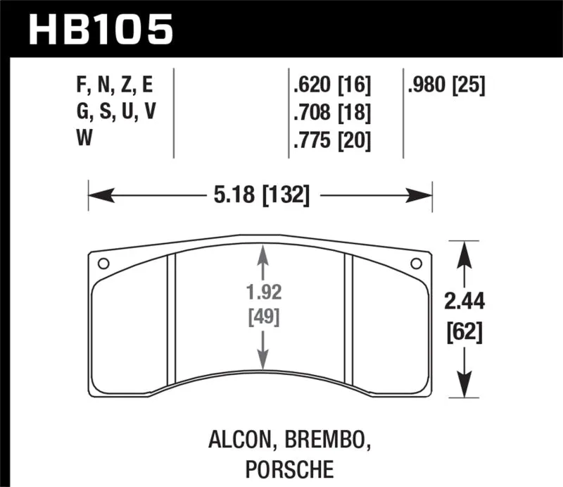 Hawk DTC-60 Race Brake Pads - Brembo Racing - HB105G.620