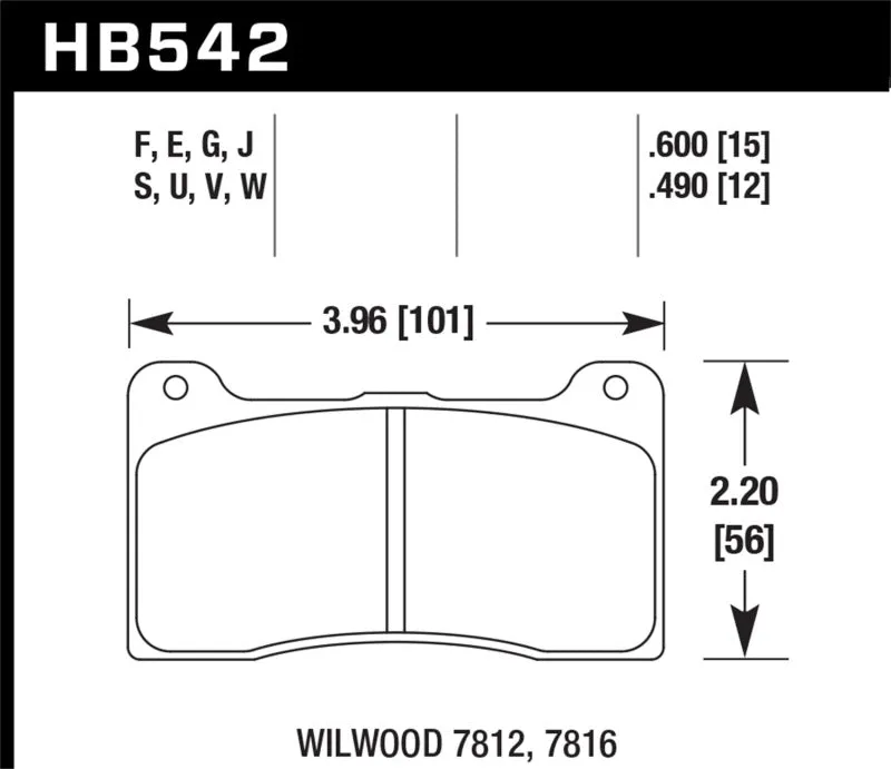 Hawk DTC-60 Race Brake Pads - Wilwood Dynapro Narrow Mount/NDL/Radial Mount Billet - HB542G.600