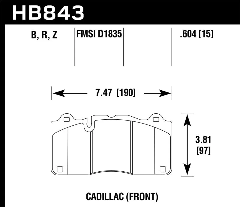 Hawk DTC-60 Race Front Brake Pads - 2016 Cadillac CTS - HB843G.604