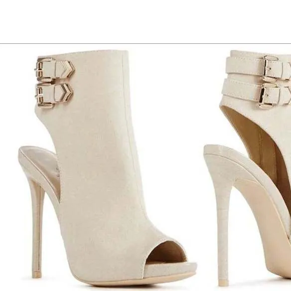 High Heel Buckle Peep Toe Sandals