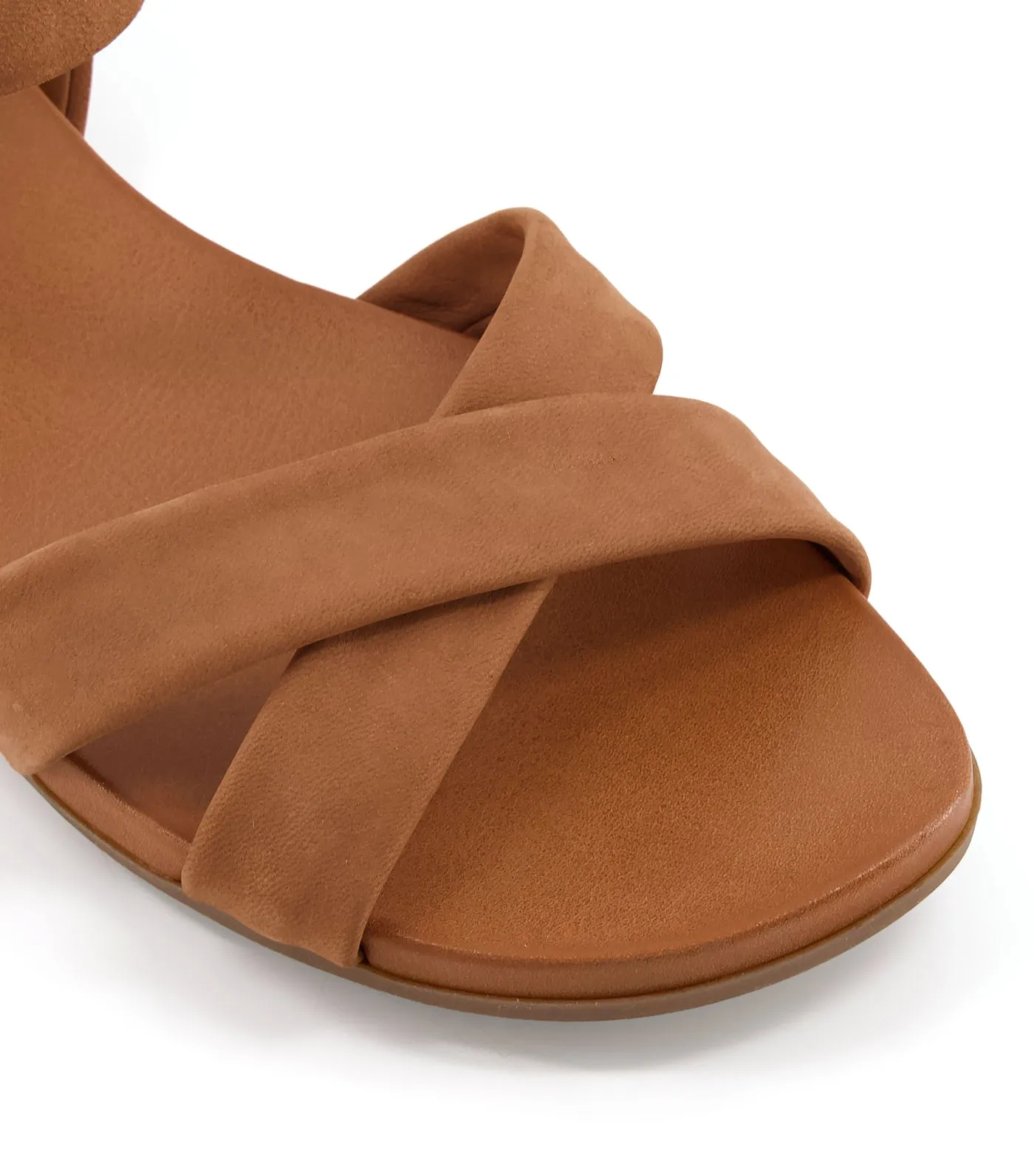 Landie Wide Fit Leather Sandals Camel