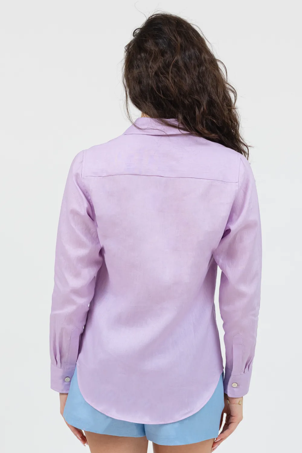 Malta Linen Button-Up - Lavender