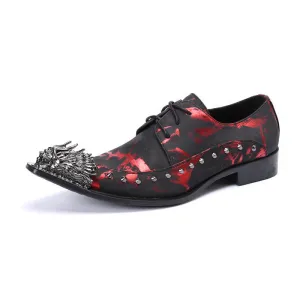 Men's leather shoes, large size, British style, red leather, black, large toe, casual business formal wear, heightening wedding groom's suit shoes