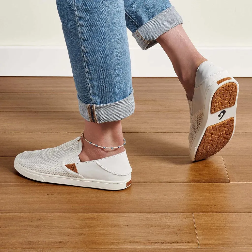 OluKai Women's Pehuea Slip Ons- Bright White