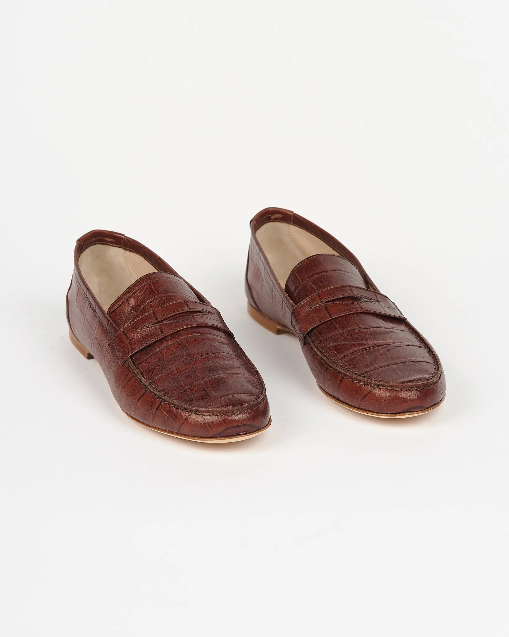 Penny Croc Loafer in Brown