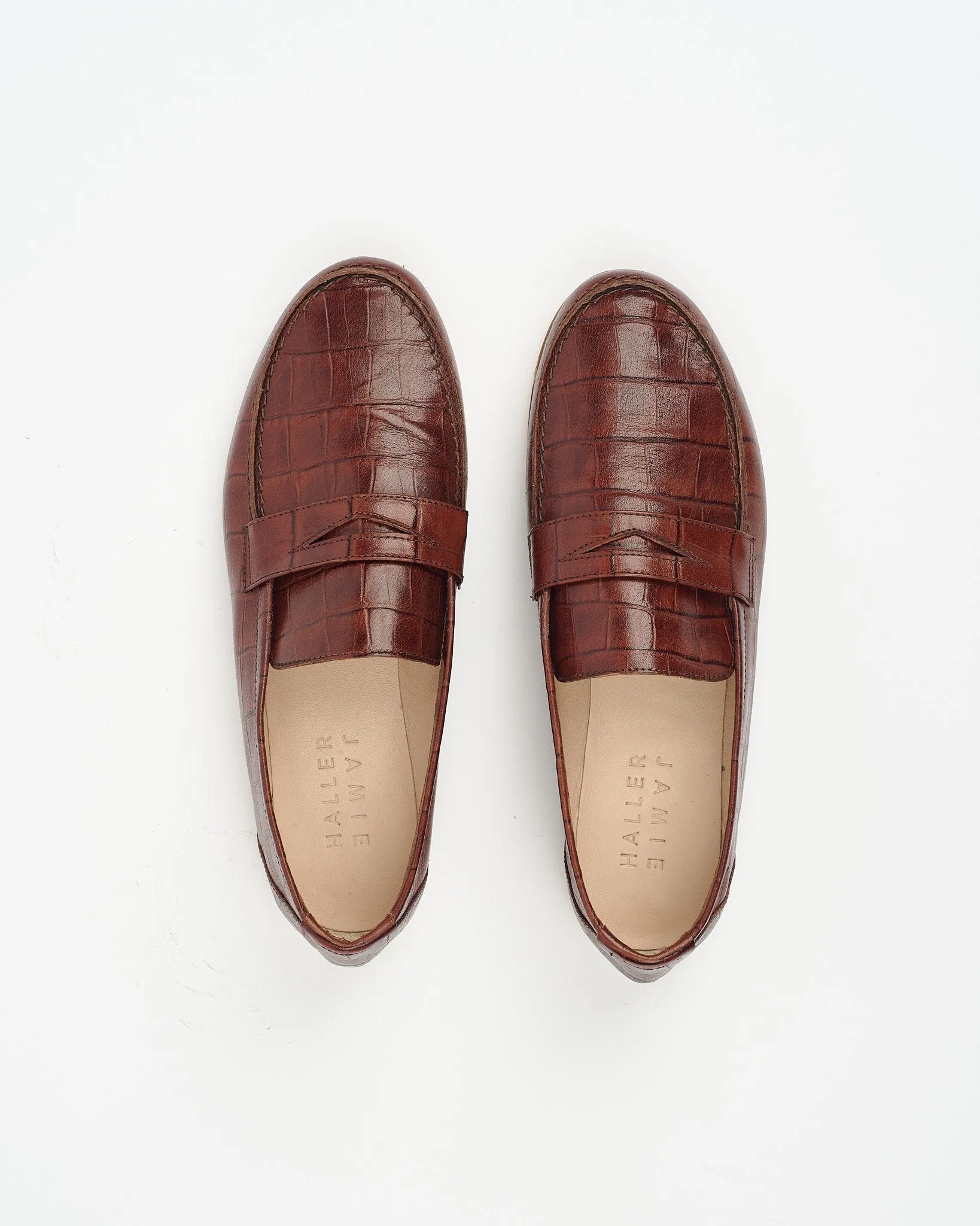 Penny Croc Loafer in Brown