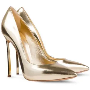 Point Toe Leather Slip-On Ankle Pumps