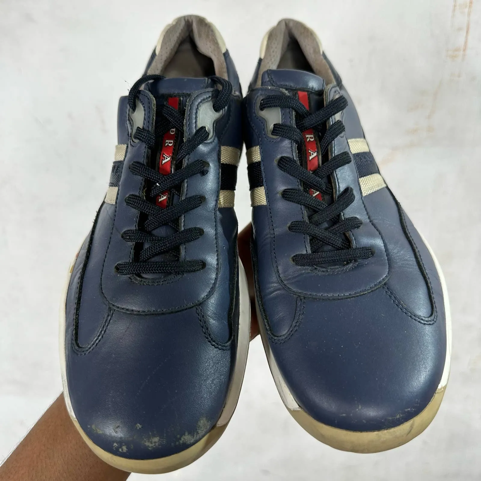 Prada Navy Leather Work Cups