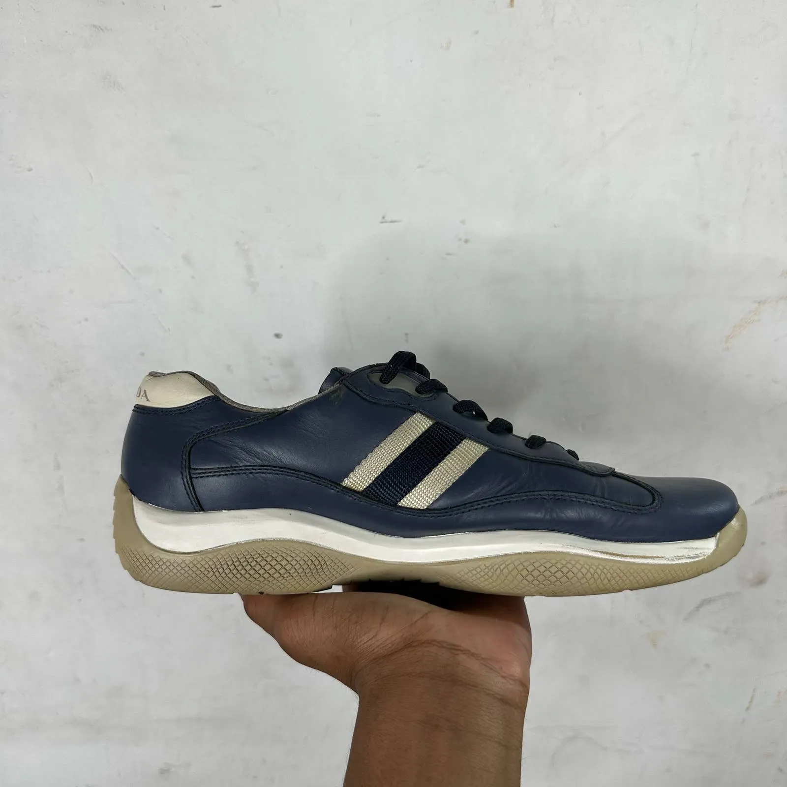 Prada Navy Leather Work Cups