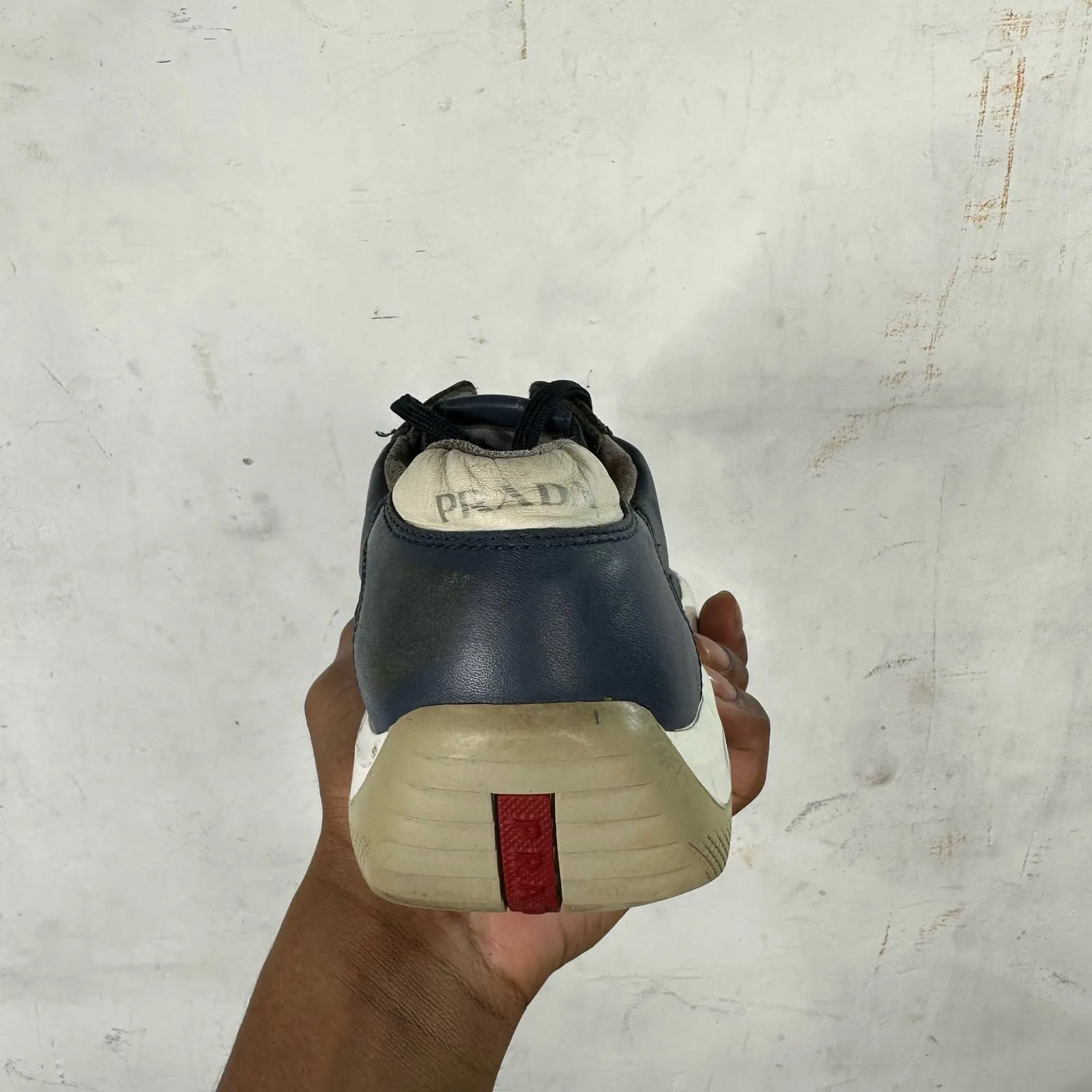 Prada Navy Leather Work Cups