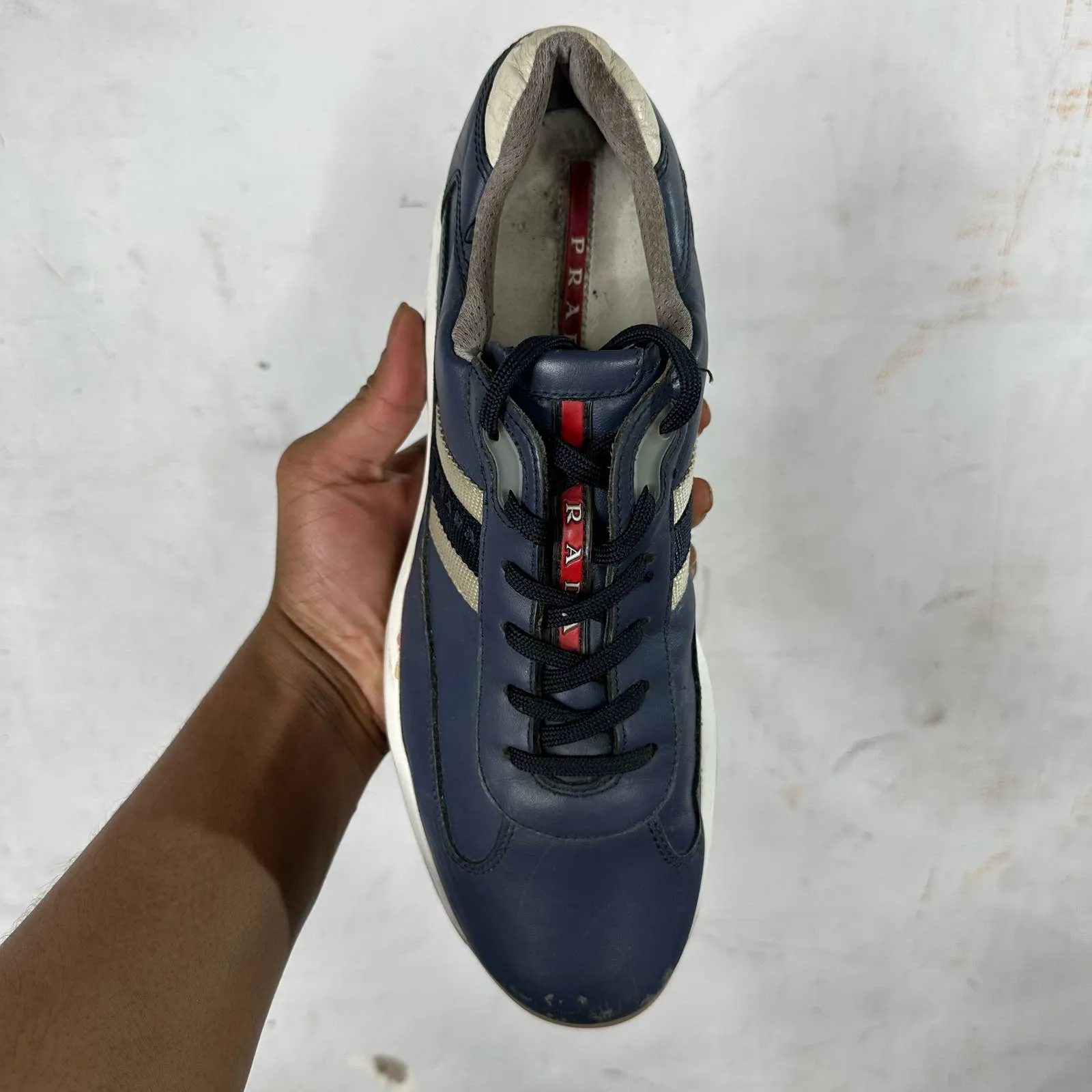 Prada Navy Leather Work Cups