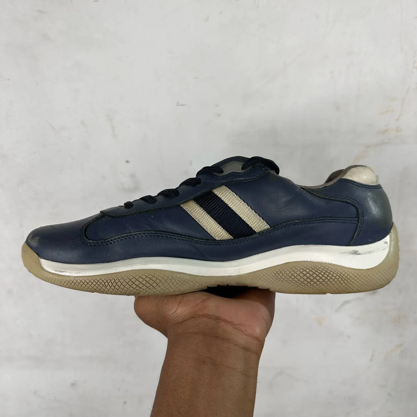 Prada Navy Leather Work Cups