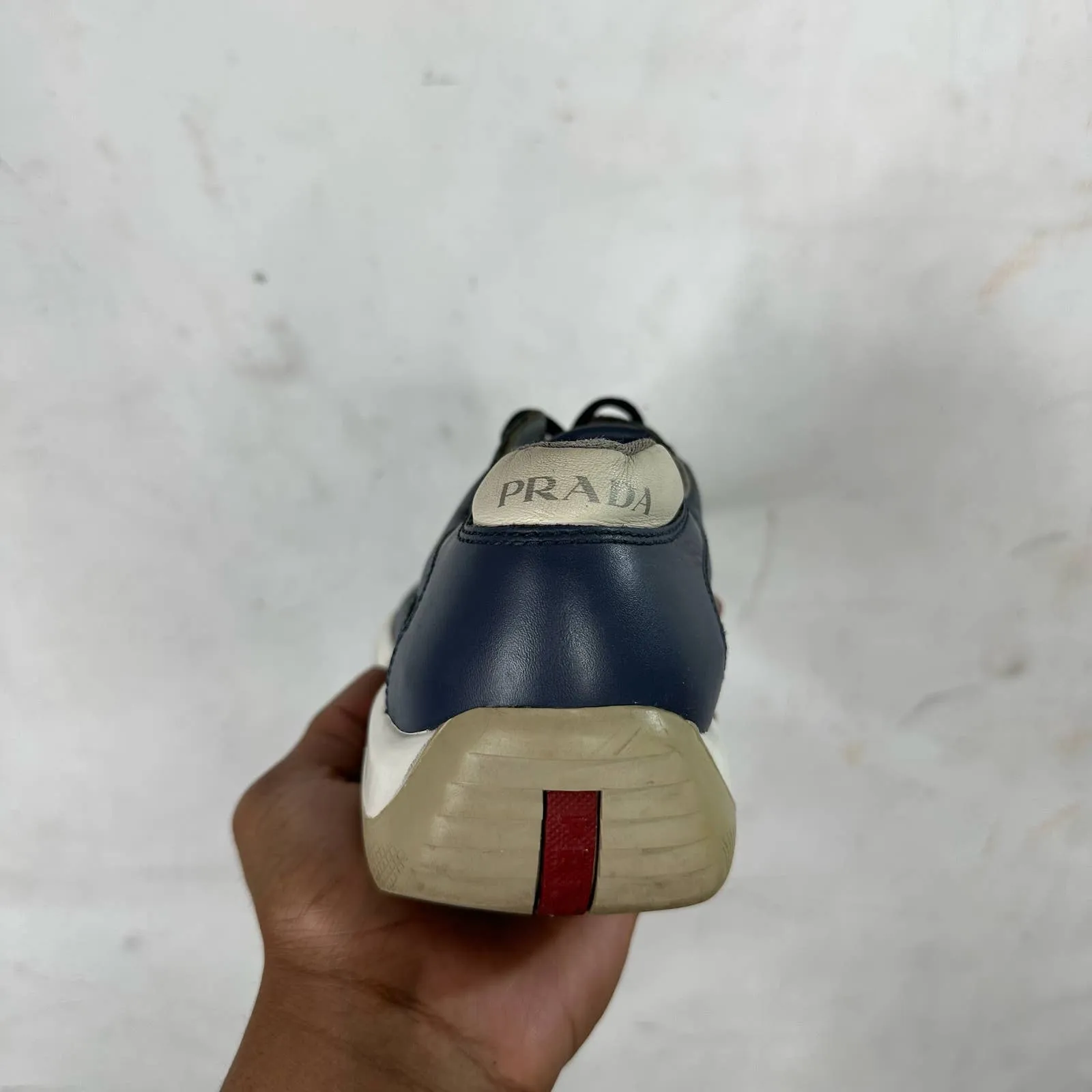 Prada Navy Leather Work Cups