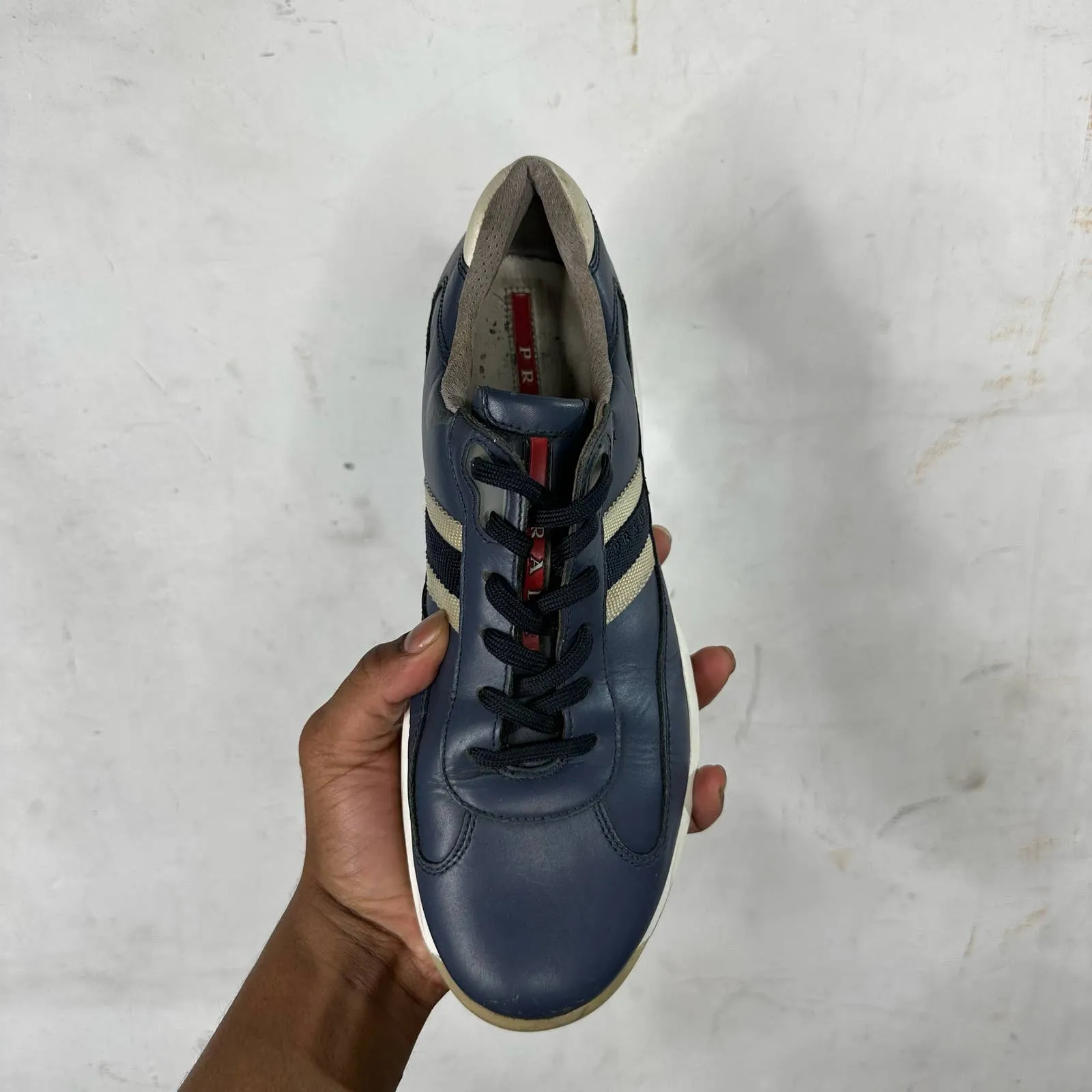 Prada Navy Leather Work Cups
